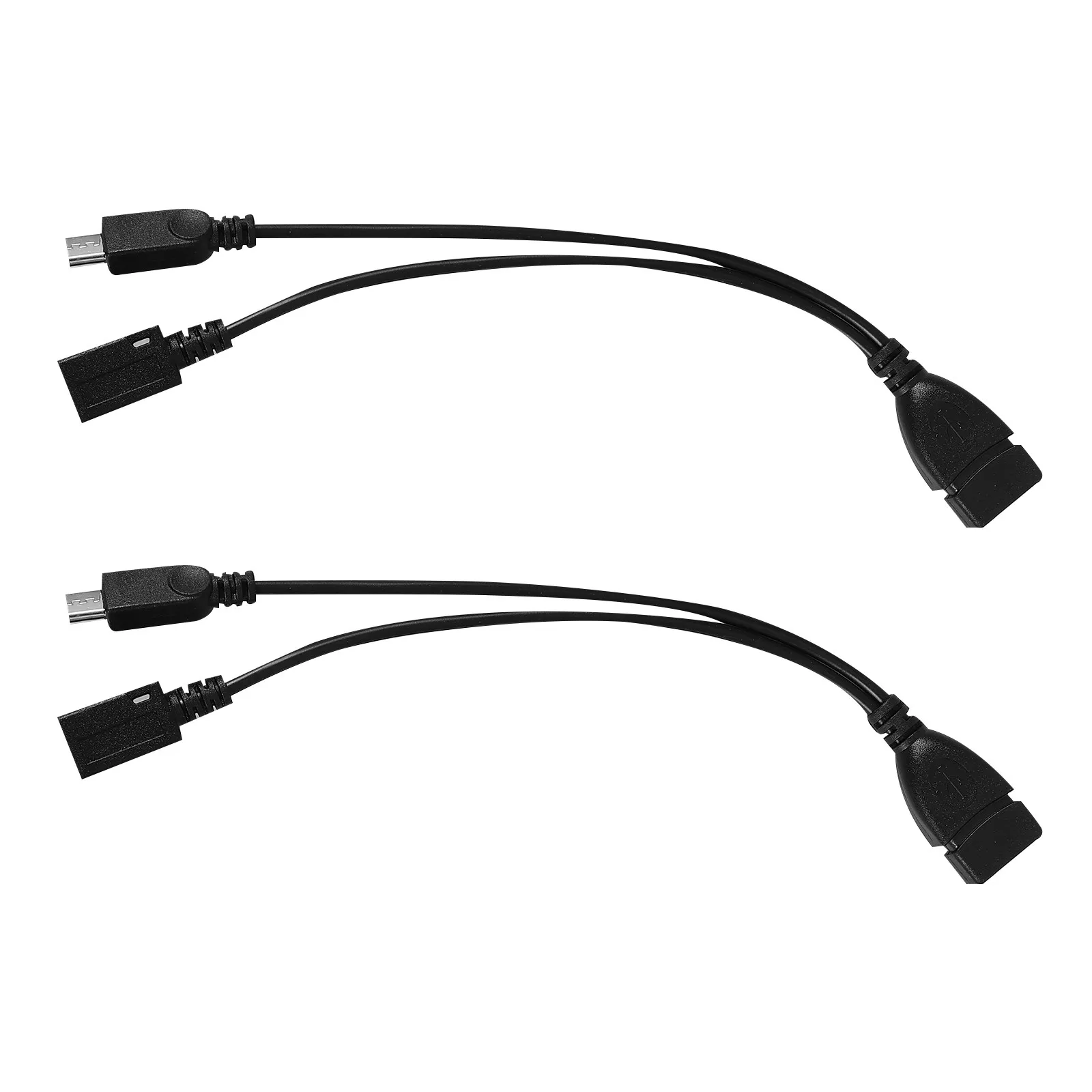 2개 OTG 데이터 케이블 마이크로 USB - USB-A 어댑터 (남성-여성 변환) 휴대폰 태블릿 액세서리 OTG 케이블 마이크로 USB 어댑터