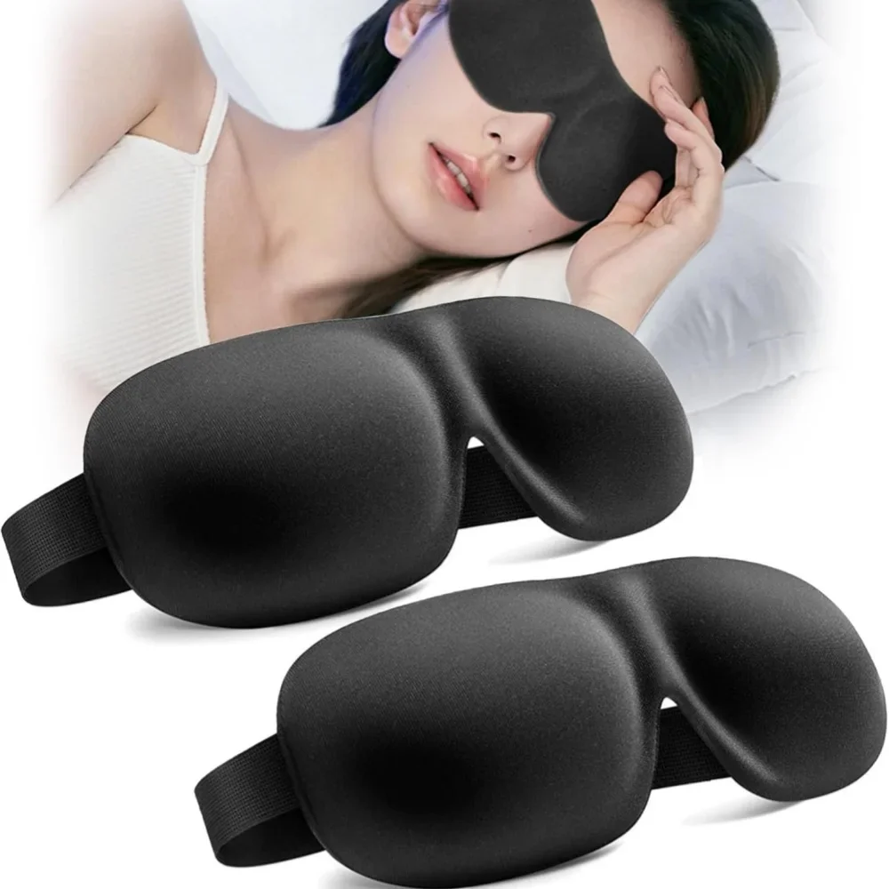 Premium 3D Memory Foam Sleep Mask - Ultra-Soft Light Blocking Eye Cover