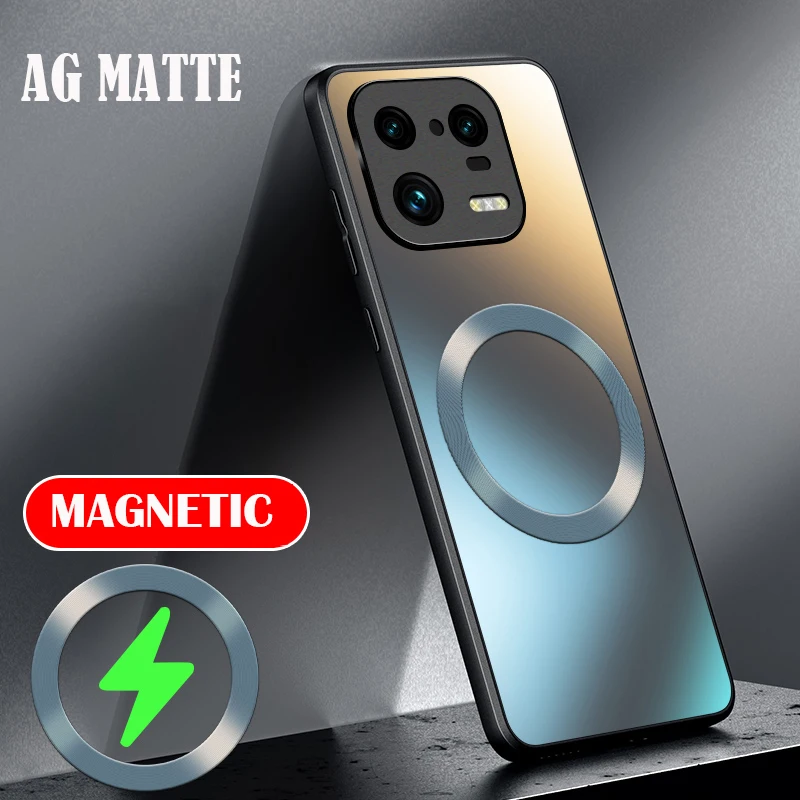 Matte Silicone Frosted Phone Case with Magnetic Wireless Charging Compatibility