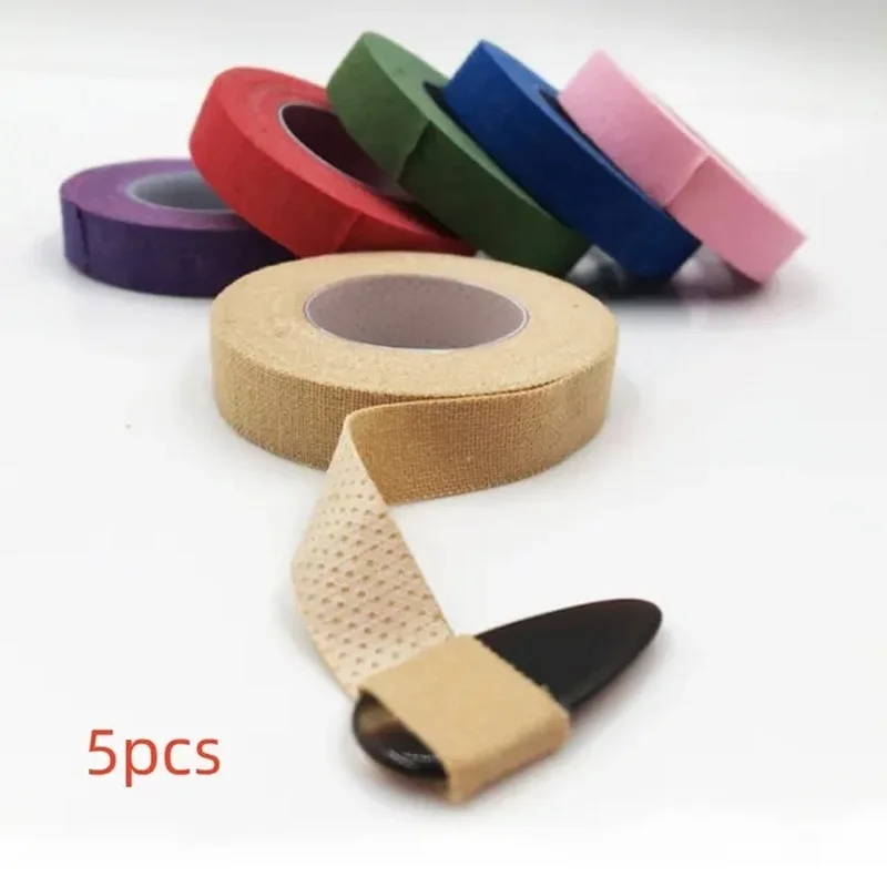 Pink Respirable Anti-Allergy Nail Protector Adhesive Tape Guzheng Pipa Guitar 5Pcs 5M/Roll