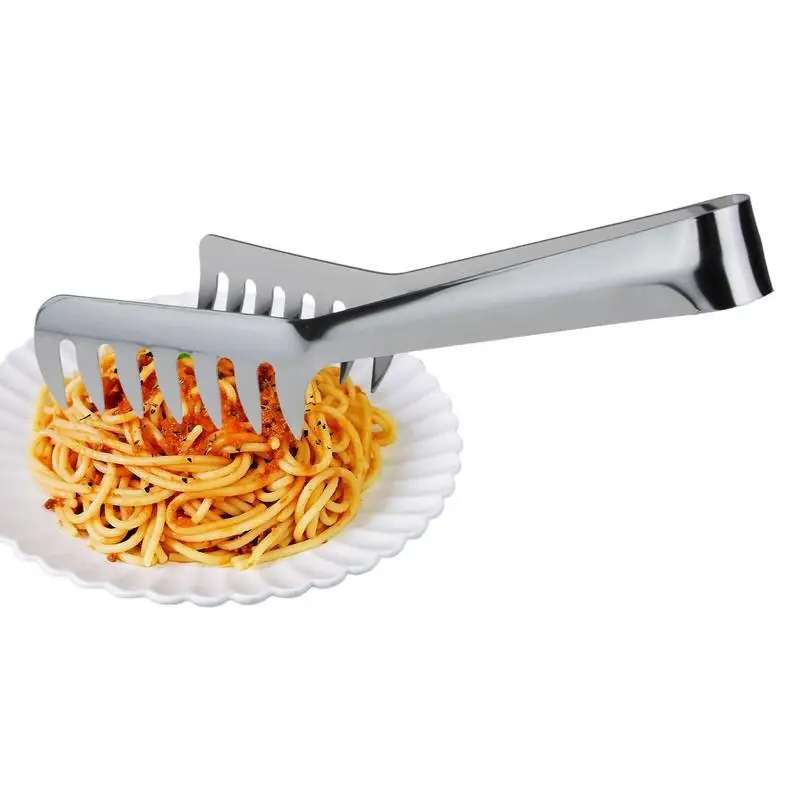 Stainless Steel Pasta Tongs Spaghetti Server Heat Resistant tool Comfortable Grip Spaghetti Noodle Cooking Tongs Kitchen Gadgets
