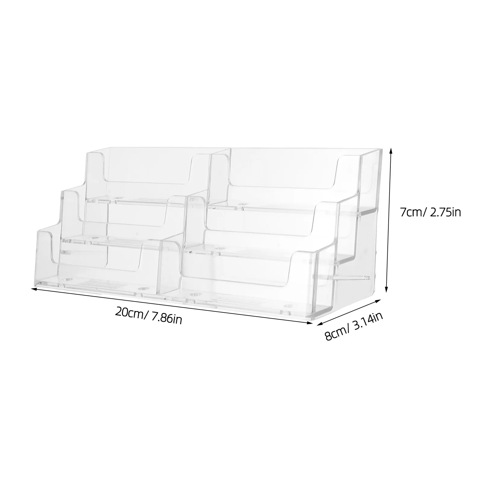 플라스틱 투명 명함 홀더 여러 슬롯 수평 디스플레이 스탠드 책상 사무실 리셉션 전문 카드용