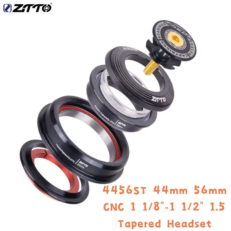 

ZTTO 4456ST 44 мм 56 мм CNC 1 1 1/4 "-1 1 1/4" 1/8 коническая гарнитура MTB дорожный велосипед 1/2 внутренняя прямая трубка вилки 44 56 запчасти для велосипеда