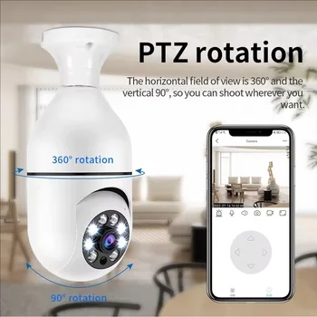 4G WiFi IP Camera E27 Bulb Camera 2MP Wireless Baby Monitor with AI Tracking, Security Video Surveillance, Pet Camera 1
