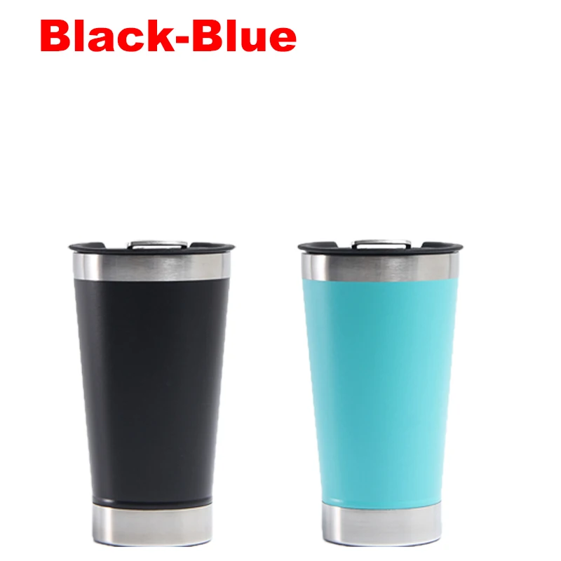 473ml Cold Beer Cups With Bottle Opener Lid Thermos Water Coffee