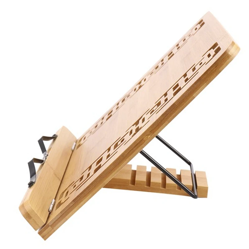 

Foldable Tablet Textbook/Music File Holder/Retro Hollow Elegant Pattern Desk Bookcase