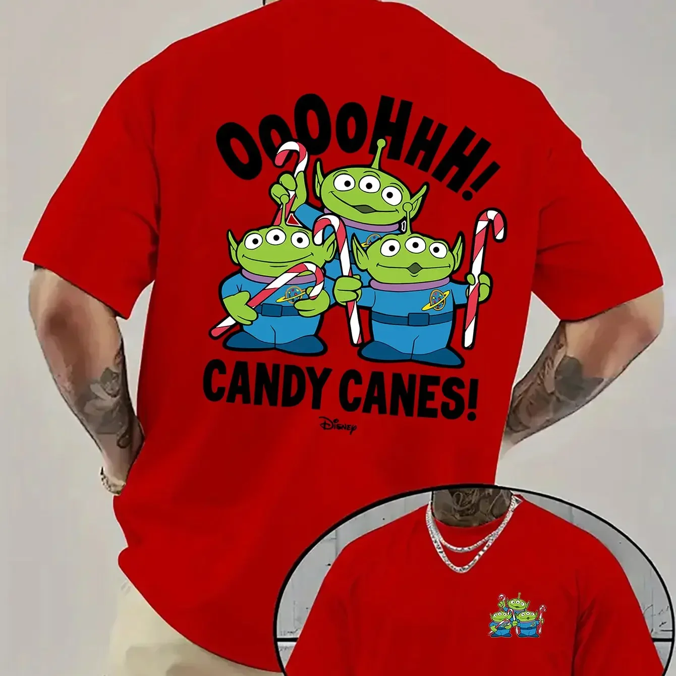 T-shirt Disney Toy Story Aliens Cannes à Sucre Rouge Noël