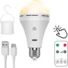 USB C Rechargeable Light Bulb with Remote Control 5V 7W E27 Smart Battery BulbTouch Control Dimmable