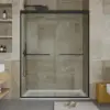 Shower Door, 56-60"" W X 72"" H 5/16"" (8Mm) Semi Frame Double Sliding Shower Door,Thick Sgcc Tempered Glass With 1
