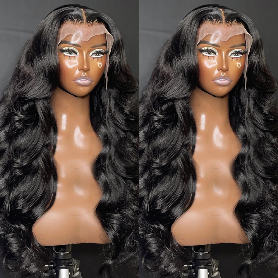 30 40 Body Wave 13X6 Transparent Lace Front Wigs Brazilian Remy Natural Human Hair Lace Frontal Wig 4X4 Closure Wig 180 Density