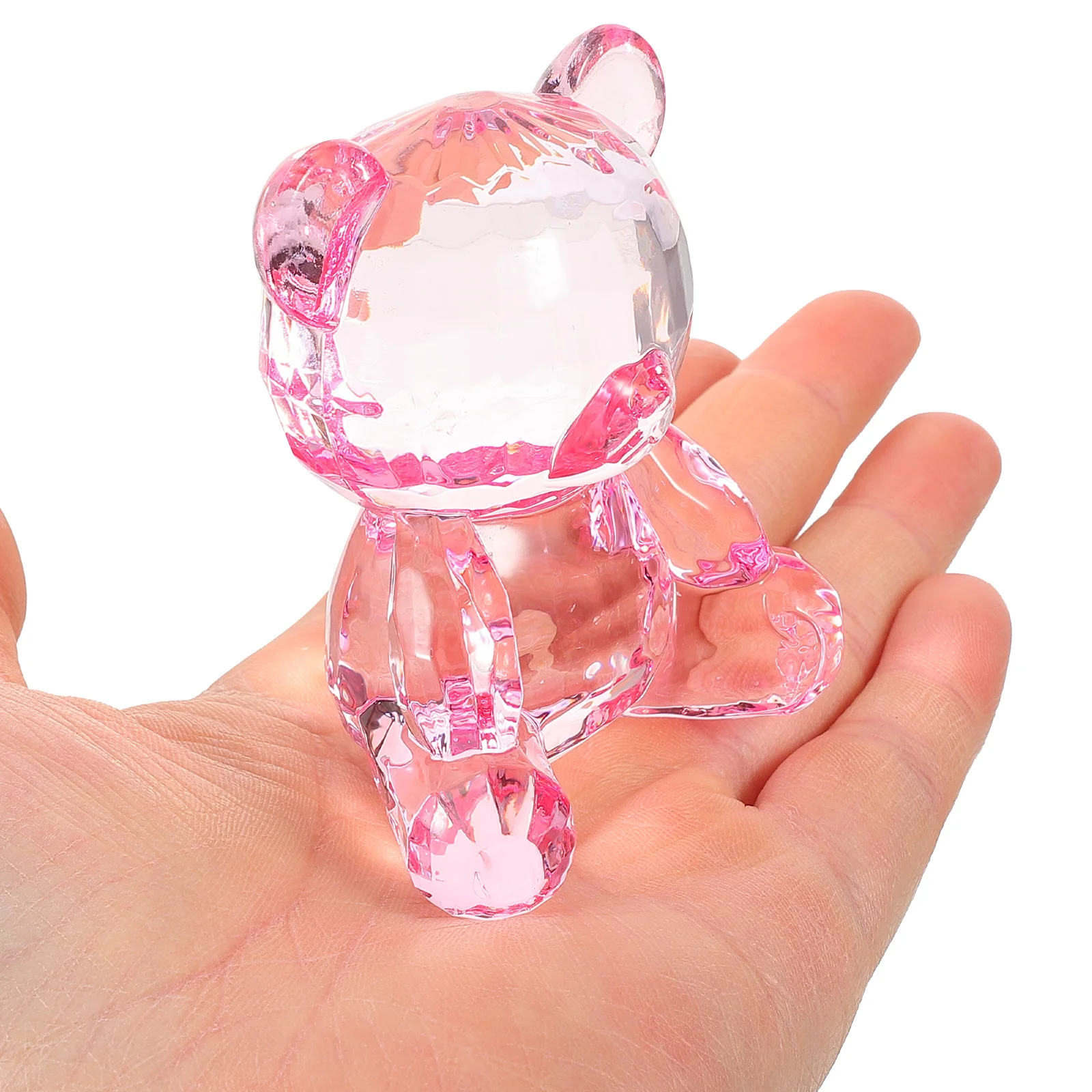 Clear Bear Figurine Small Statue Adorable nament Delicate Decoration Transparent Sculpture Garden Decor Gift 3