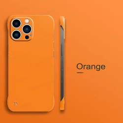 Sleek Matte Frameless Phone Case - Ultra Thin & Durable Hard Back Cover - iPhone 18 Pro Max (Orange)