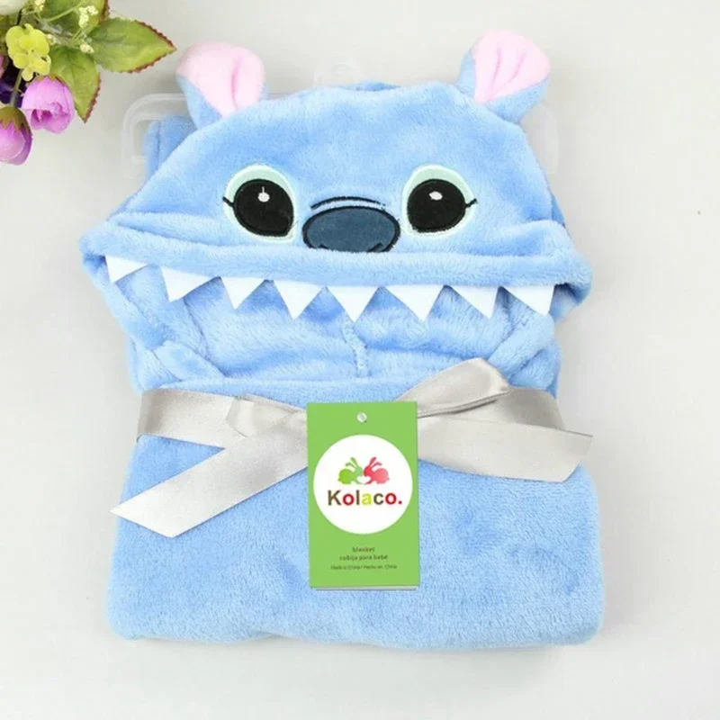 Anime Baby Bathrobe Bath Blankets Cute Hello Kitty Stitch Minnie Mouse Cartoon Shape Child Kids Hooded Cloak