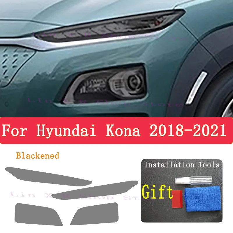 

Для hyundai Kona Encino 2018-2021 Автомобильная внешняя фара Защита от царапин передняя лампа ТИНТ фотолампа аксессуары для ремонта