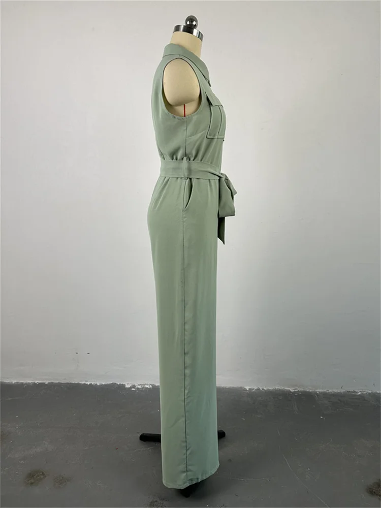 Wmster Jumpsuit Women Solid Off Shoulder Romper Wide Leg Pockets Long with Bandage New Fall Clothes Wholesale Dropshipping 2024