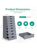 Naomi Home 9 Drawer Chest Wood Storage Dresser Cabinet Without Wheels Large Craft Storage Organizer Makeup Drawer Unit f 2