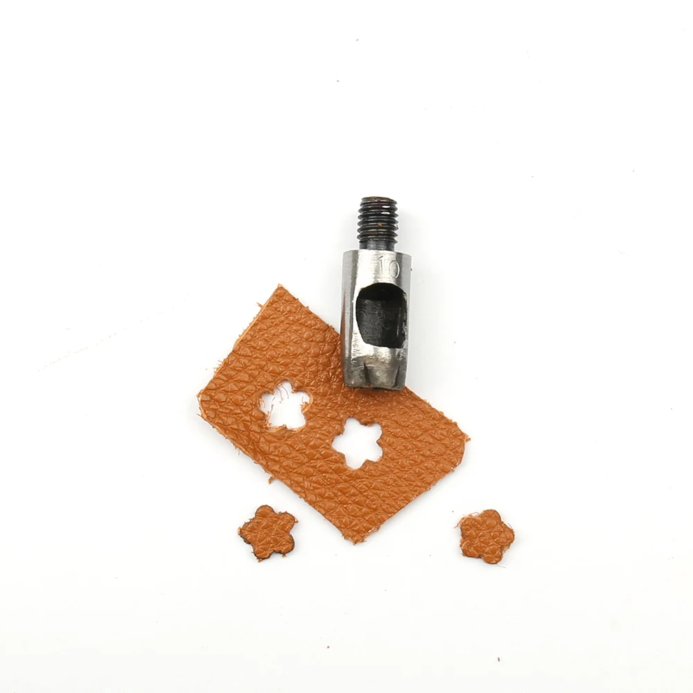 Leather Punches M8 Thread 5/6/8/10mm Star Shaped Punching for Hand Press Special-shaped Leathercraft Belt Cut Sewing Accessories