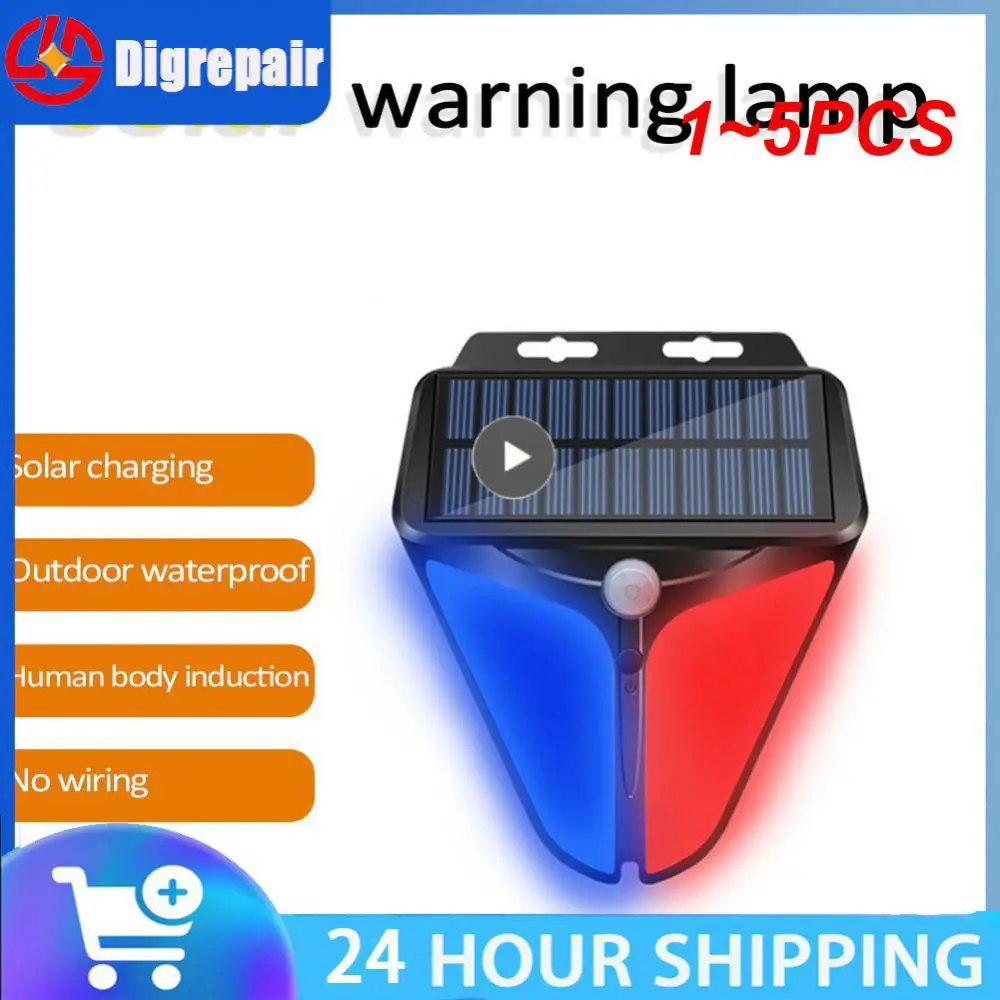 

1~5PCS Strobe Light Siren Wireless Solar Powered Solar Alarm Light Alarm Siren Motion Sensor Solar Lighting Ip65 Waterproof