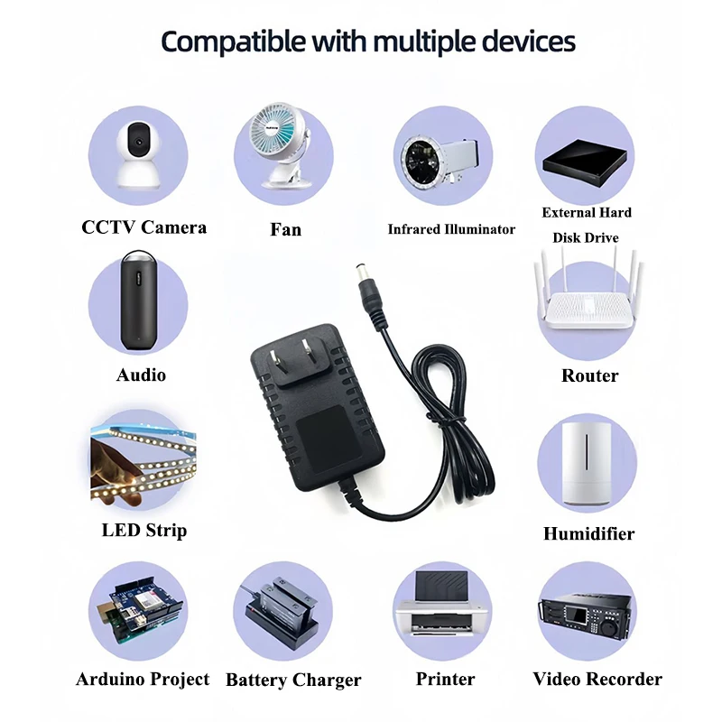 Universal Multi-Voltage LED Power Supply Adapter (AC to DC, 1A-10A)