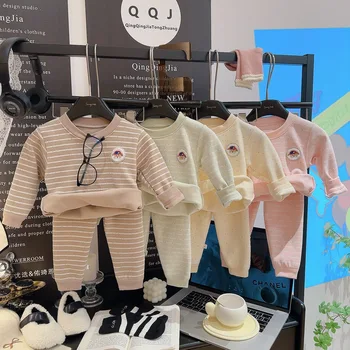 Completo Set di Biancheria Intima Termica per Bambini 2026 Nuova Collezione Primavera Autunno - Completo Pigiama a Vita Alta per Bambine e Completi per Bambini