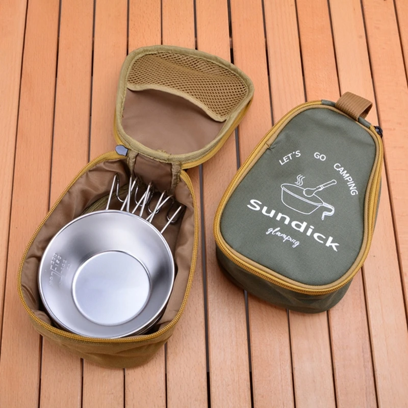 Storage Bag Camping Storage Bag Camping Cookware Bag Tableware Storage Bag Organizer Backpack For Camping Trekking Bowl Hold Large Capacity Oxford-Cloth Cutlery Container Waterproof