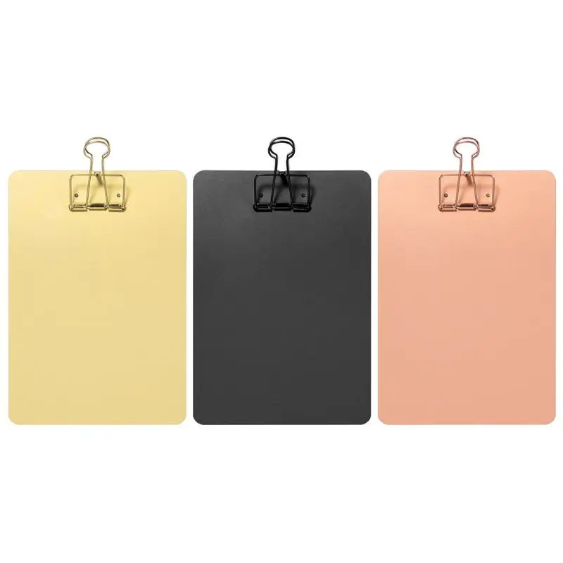 Metal Clipboard Writing Pad File Folders Document Holder School Office Stationery 3 Colors