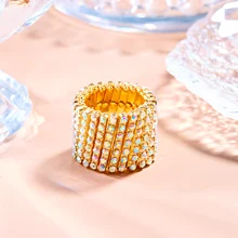  2 In 1 Magic Retractable Ring Bracelet Creative Stretchable Twist Folding Ring Crystal Rhinestone Bracelets Women Jewelry Gifts 