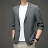 Spring Summer Men Ice Silk Thin Casual Sunscreen Blazer Fashion Casual Male Clothes Long Sleeve Big Size Slim Solid Blazers Coat 3