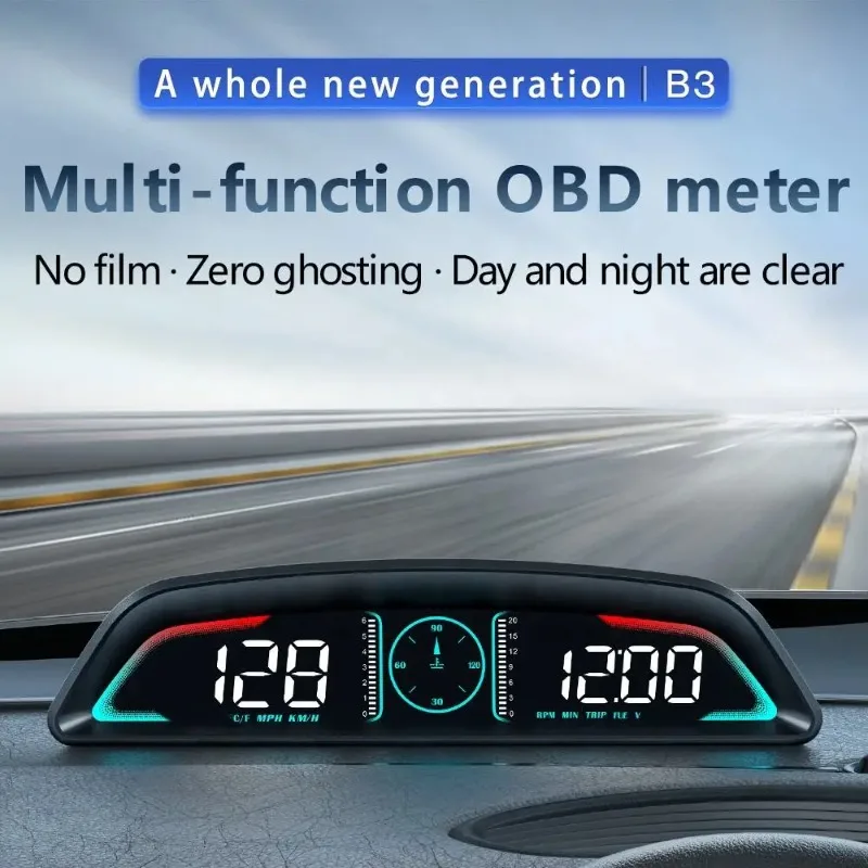 Medidor OBD2 Universal para Automóvil 2026, HUD Multifunción, Velocidad, Temperatura del Agua, Pantalla Head-Up B3, Accesorios Electrónicos para Automóvil, Velocímetro 1