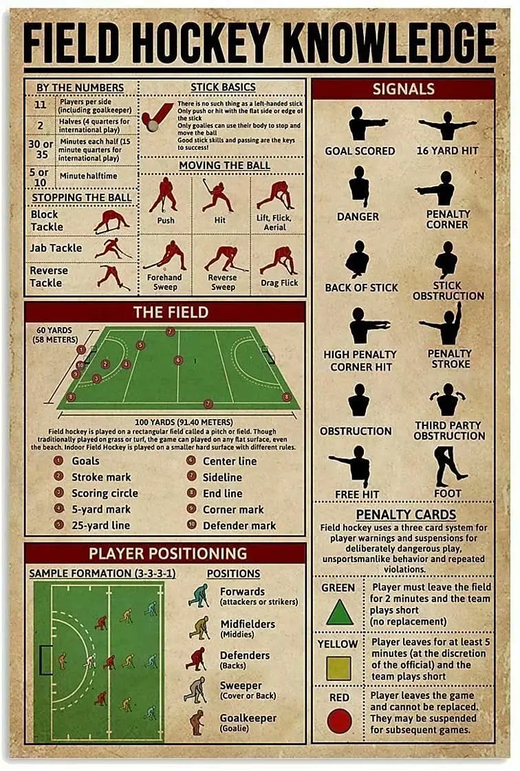 

Vintage Metal Signs For Field Hockey Knowledge Tin Framed Metal Sign Wall Hanging Home Room Decor Birthday Housewarming Fun Sign