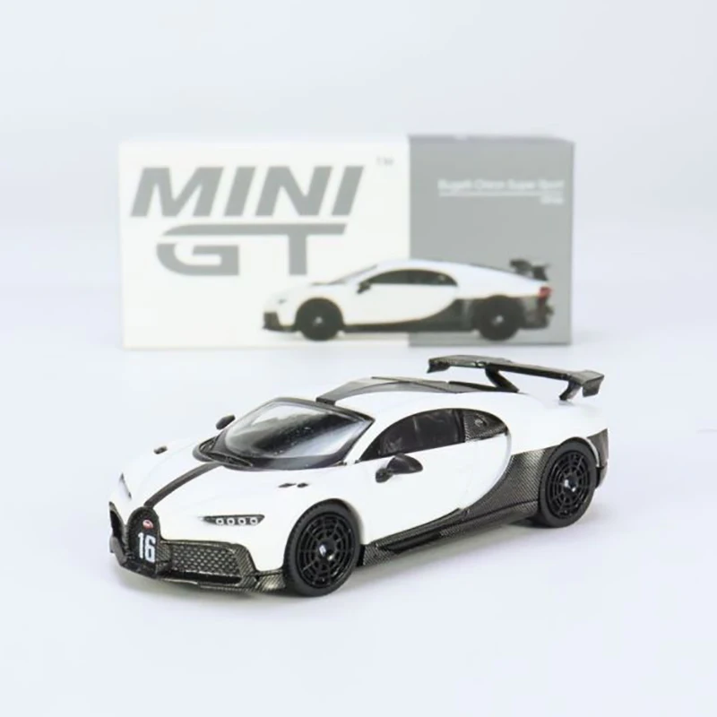 

MINIGT 1/64 Bugatti Chiron Pur спорт, белая модель, Литые Автомобильные модели, украшения, Cas-игрушки