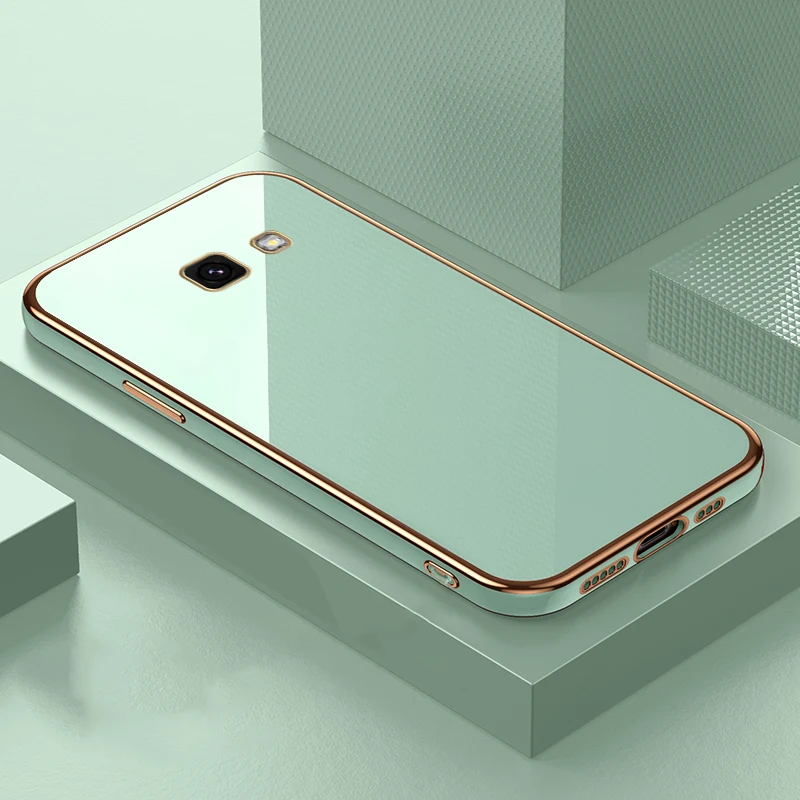 Luxury Square Plating Silicone Phone Case - Ultra Thin 360° Protection Soft Cover