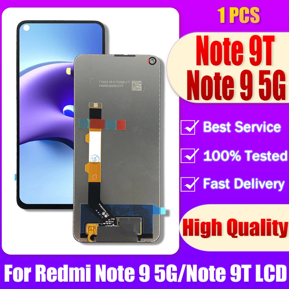 DISPLAY XIAOMI REDMI NOTE 9T M2007J22 SCHERMO Lcd Vetro Touch Screen Frame - Foto 12