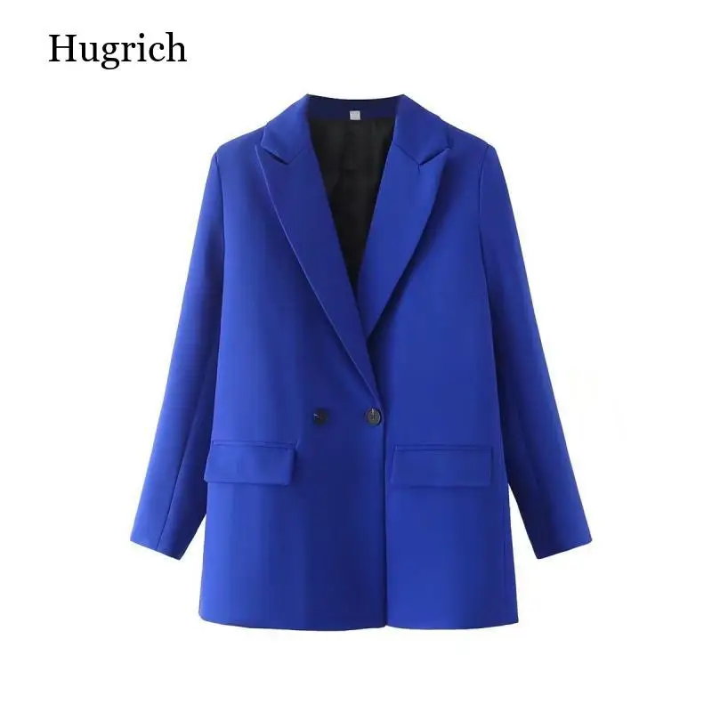 Women Office Wear Suit Blazer 2021 Solid Casual Single Breasted Coat Jacket Long Sleeve Notched Collar Pockets Blazers