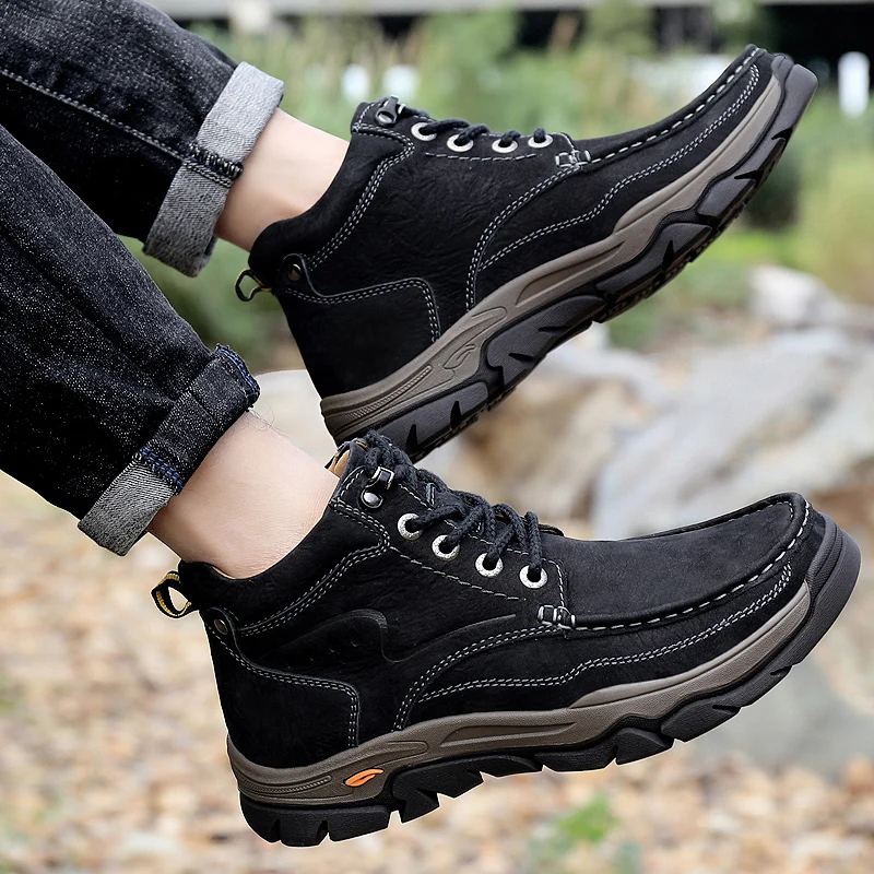 Luxuriöse Herren Motorradstiefel Aus Leder Mit Winterfutter_voghion.com