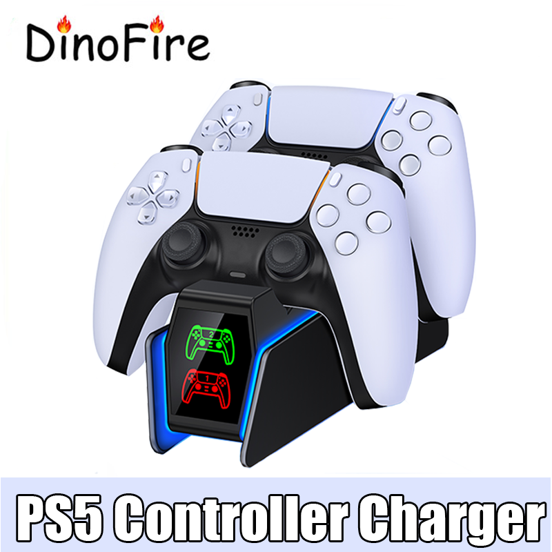 FC301 For PS5 Controller Charger RGB Fast Charging Station For PlayStation5 Wireless Game Controllers Charging Stand Gamepad