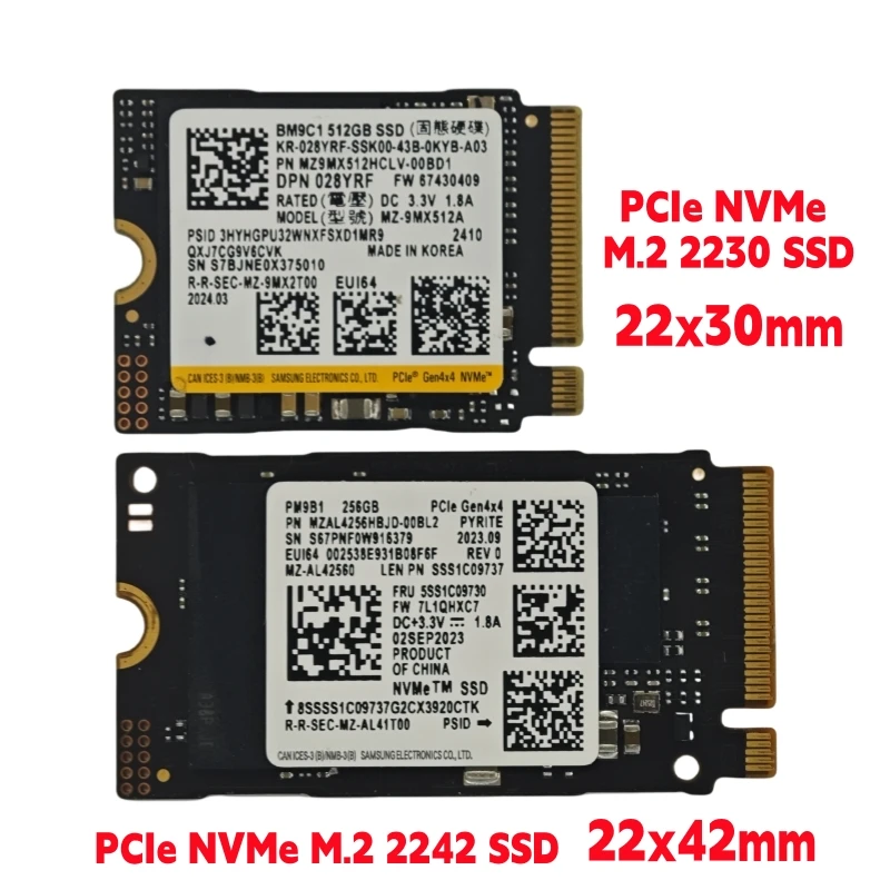 Samsung PCIe M.2 2230/2242 NVMe SSD BM9C1 512G,PM9B1 128G 256G,For