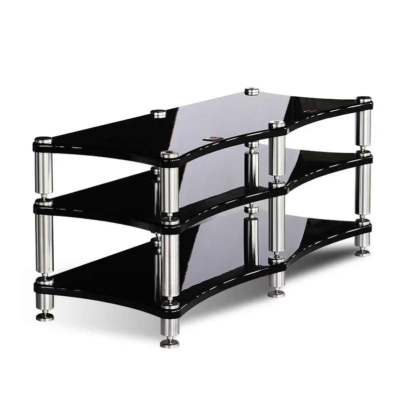 

DY-012 Piano Paint Power Amplifier Audio Rack Speaker Machine Stand Shock-Absorbing Nail Tripod Rack Bile Cabinet Shelf