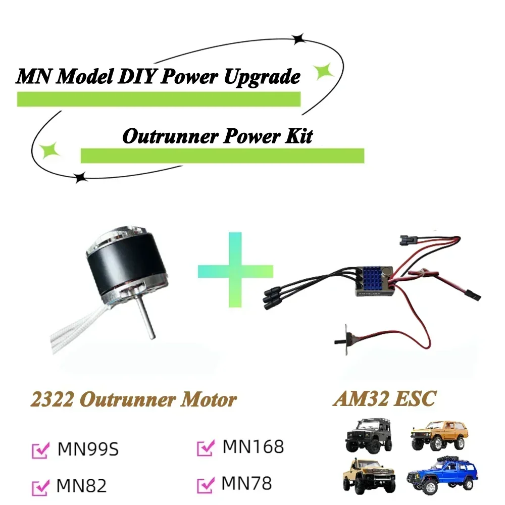 NEEBRC 2322 2600KV アウトランナーブラシレスモーター AM32 45A ESC 1