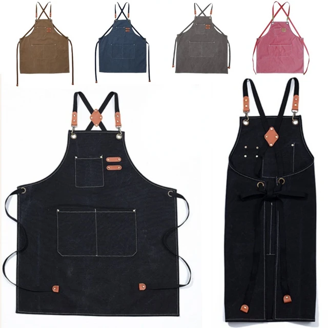 Artist Canvas Apron With Pockets Painting Apron Painter Adjustable Neck  Strap Waist Ties Gardening Waxed Aprons For Women Men Ad - AliExpress