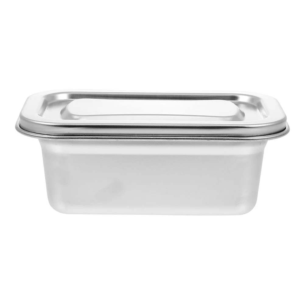 Food Fresh Keeping Box Ice Cream Box Container Kitchen Storage Organizer Drawer Freezer Yogurt Dessert Stainless Steel Case