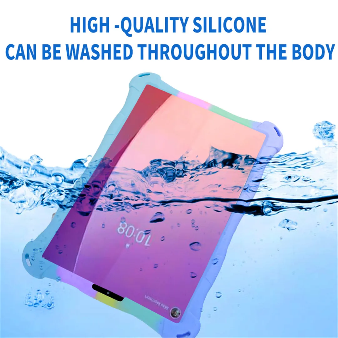 Kids-Friendly Soft Bubble Silicone Tablet Case with Stand & Shoulder Strap