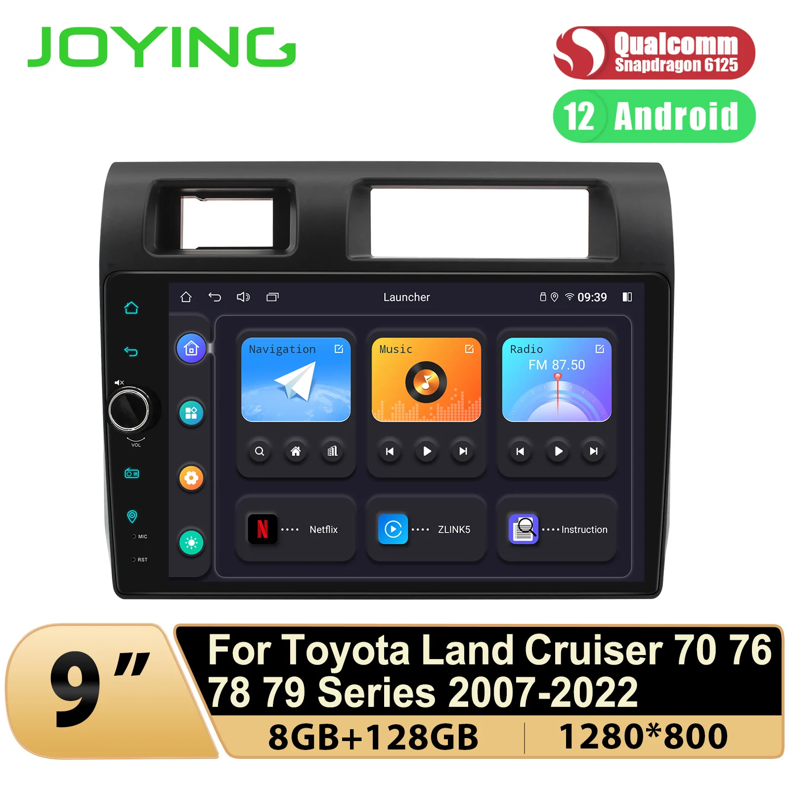 

Joying 9 Inch With Android Auto Apple Carplay Car Stereo Radio Head Unit For Toyota Land Cruiser 70 76 78 79 Series 2007-2022