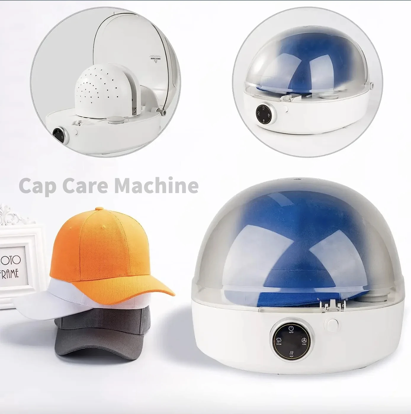 Automatic Cap Care Machine for Iron and Dry,Restore Misshapen Hat/Cap Natural Shape with Steam and Hot&Cold Wind 1