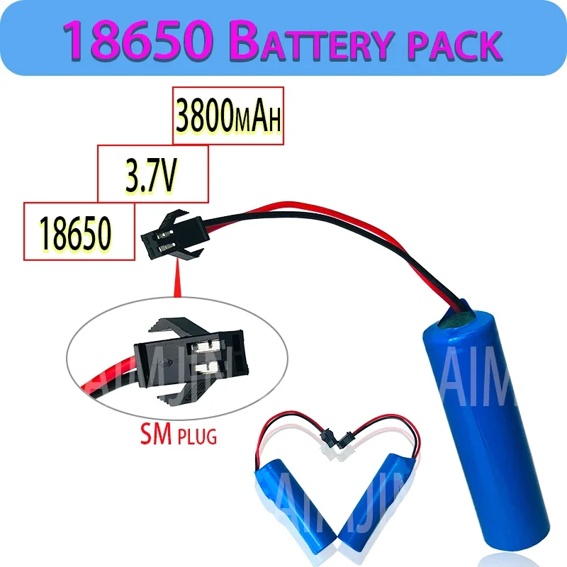 

3.7V 3800mAh 18650 Li-ion Battery For RC Car Q70 Q85 Helicopter Airplanes car Boat Gun Toy 18650 3.7v Battery SM Plug