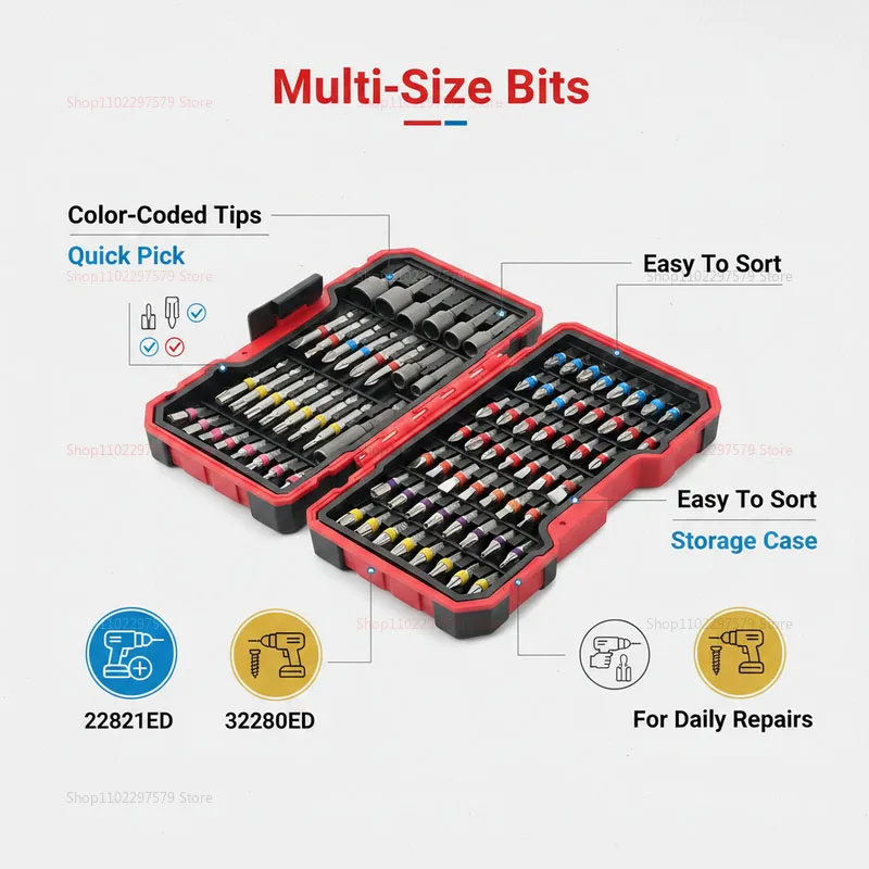 Enhanced 83-Piece Premium Impact Drill Bit Set with Magnetic Non-Slip Nut Driver