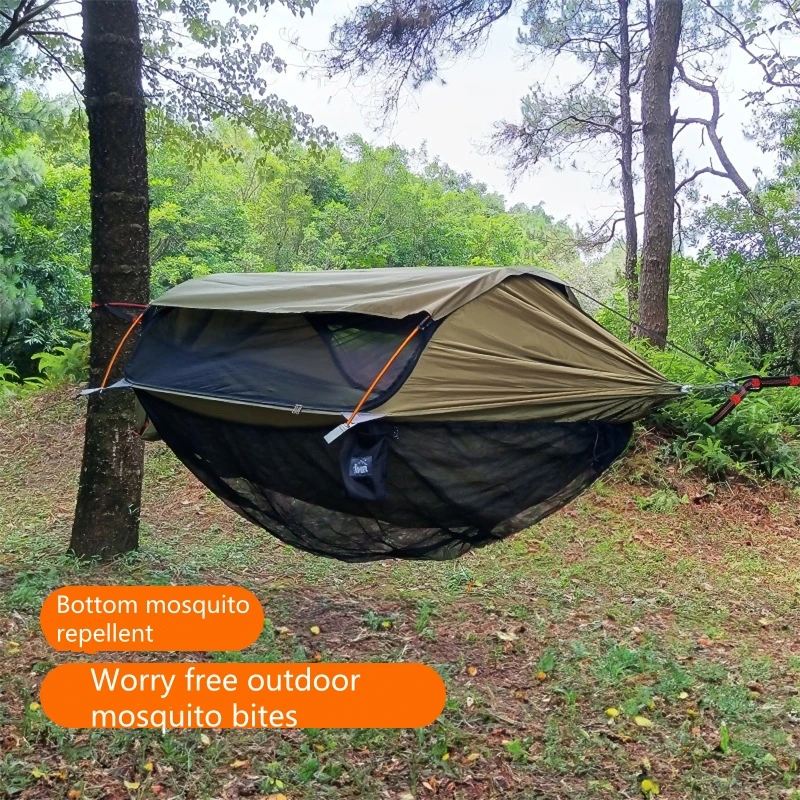 Camping Hammock Bottom Mosquito Cover Outdoor Hammock Quick Opening Detachable Mosquito Net 5