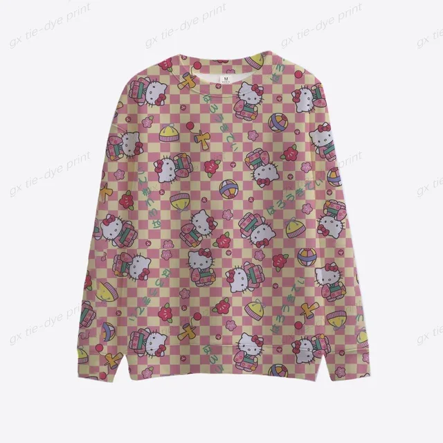 thumbnail image 1 of Sudadera con capucha para mujer, diseño de Hello Kitty, bonita, para primavera, otoño e invierno, informal, con dibujos animados, 1 of 5