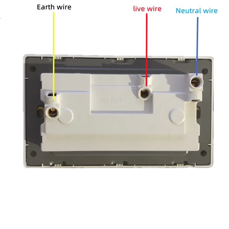 Description Picture 6 of itemWhite Universal Double 5-pin Wall Power Outlet, Electrical Switch with Socket, 220V 10-pin Plug Socket with LED Indicator Light