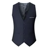 Slim Fit Suit Vests For Men Black Grey Navy Blue Business Casual Male Waistcoat Single Breasted Gilet Homme Formal Jacket 4